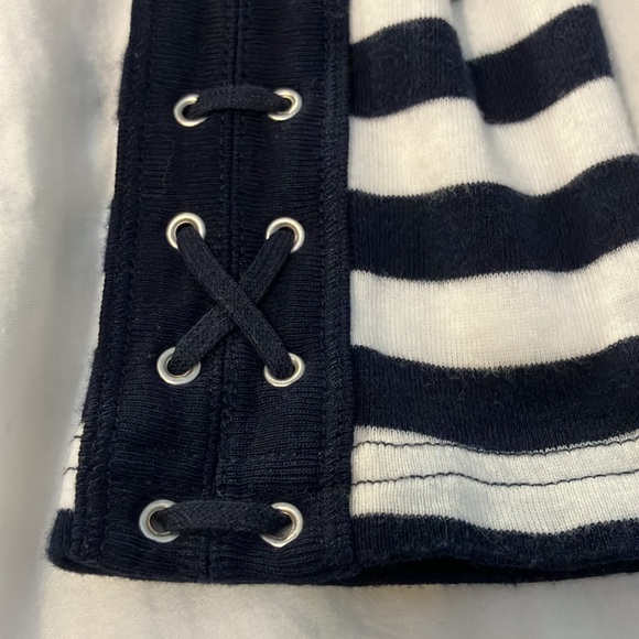 Chaps XS Navy/White Striped 3/4 Length Sleeve NWOT - Picture 2 of 6